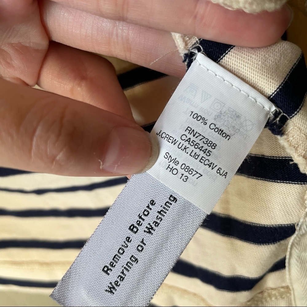 J. Crew Women's Classic Striped T Shirt Boatneck Sleeve‎ Pullover Top - Picture 11 of 11